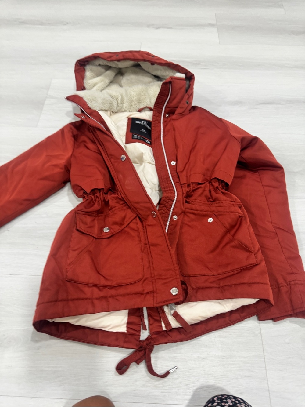 Hollister Redish orange Hooded Insulated Parka
